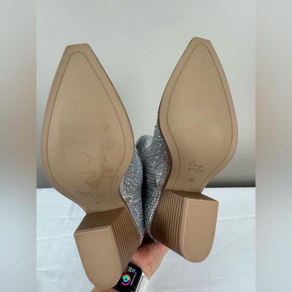 NWOT Crown Vintage Silver Cowgirl 7 Boots Western Rodeocore Festival Glam glitz - Picture 11 of 15